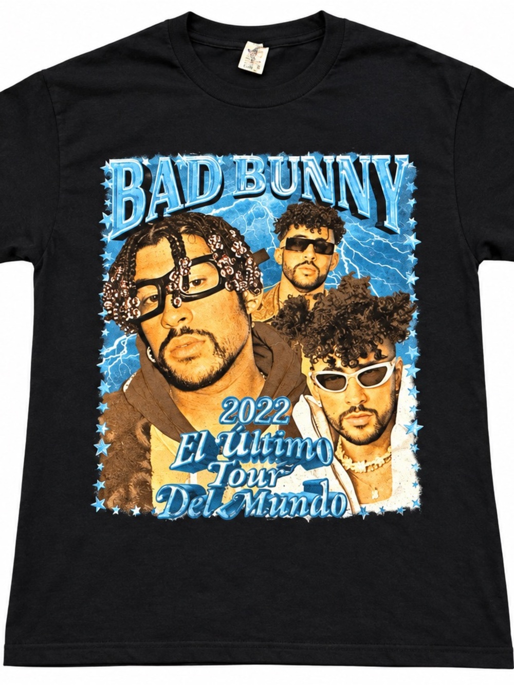 Bad Bunny 2022 El Último Tour Del Mundo Double Sided Concert Graphic Tee S